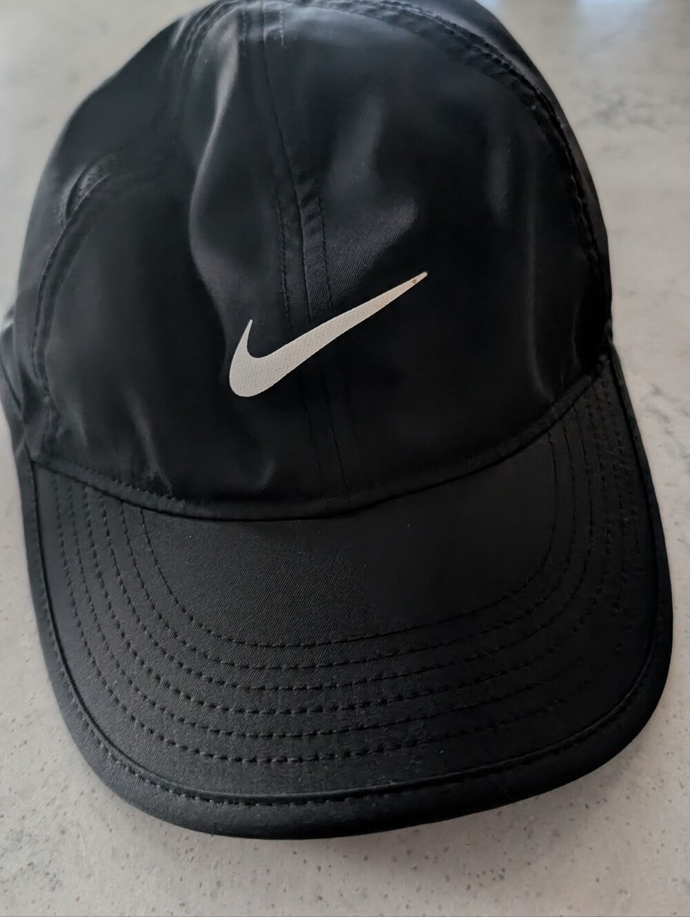 Nike Black Hat with White Swoosh